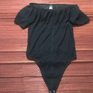 NWT- good american black mesh bodysuit